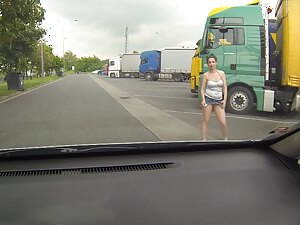 Sexy women in trucks have wild sex