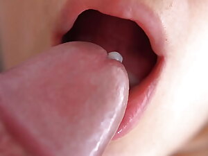 Chubby stoma receives a tongue baptism from a well-hung stud, leading to a messy, close-up facial cumshot.