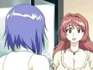 A purple-haired teen with big tits gets off on a guy's touch.